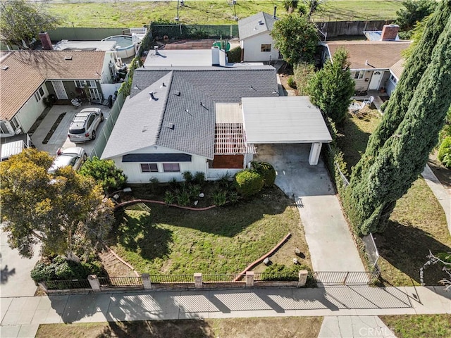 drone / aerial view featuring a residential view