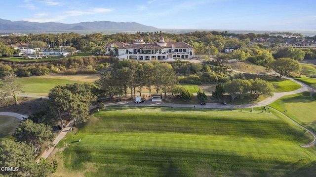 aerial view with a mountain view