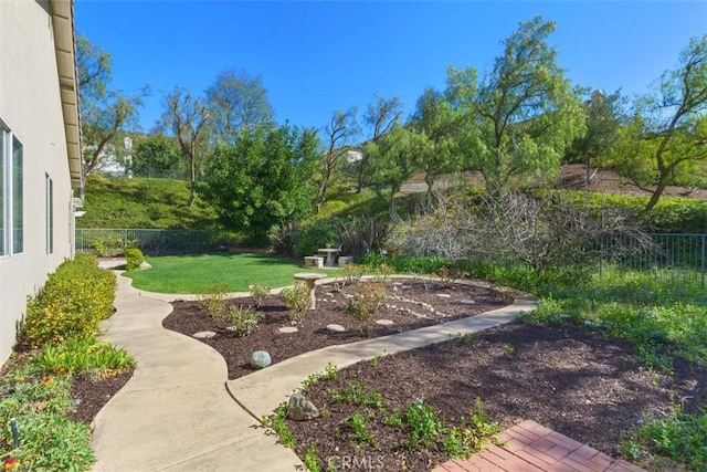 view of yard with fence