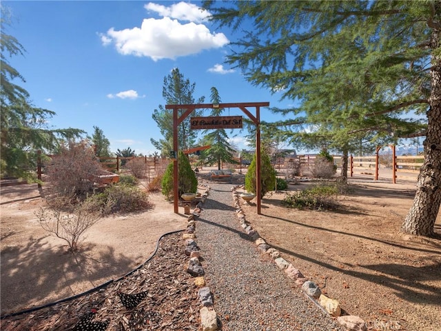 view of yard with fence