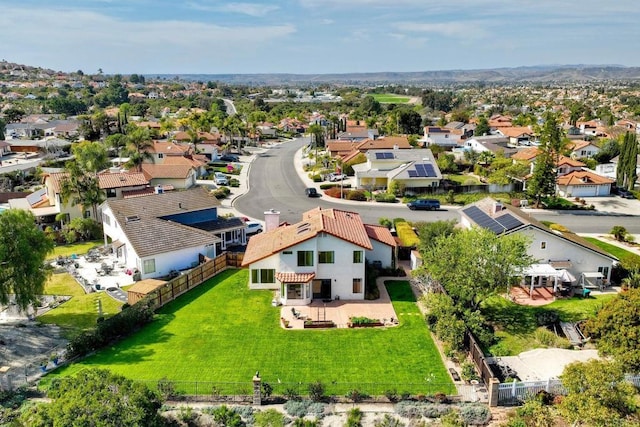 drone / aerial view with a residential view