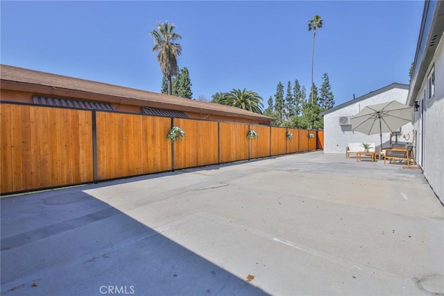 view of patio / terrace with a fenced backyard