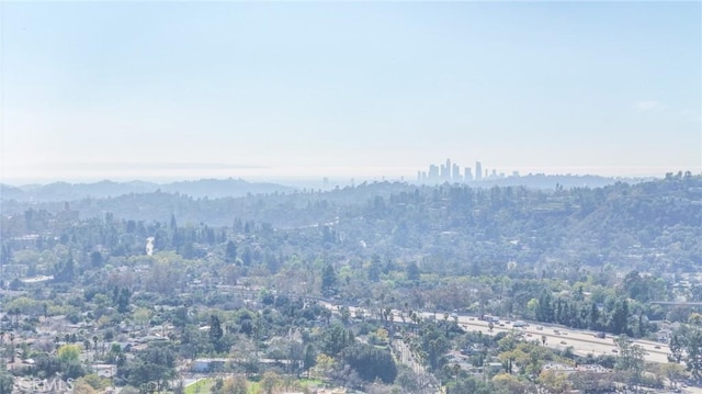 view of mountain feature with a city view