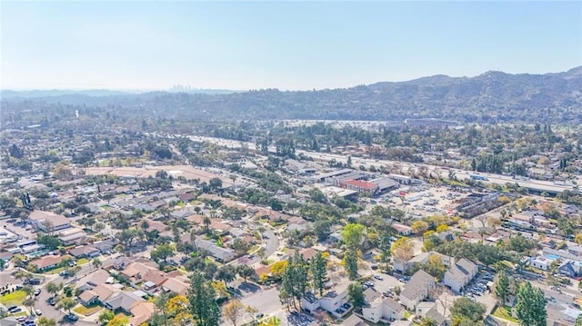 birds eye view of property featuring a residential view and a mountain view