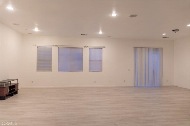1594 Margit St, Redlands, CA 92374 - spare room featuring recessed lighting, visible vents, baseboards, and light wood-style floors