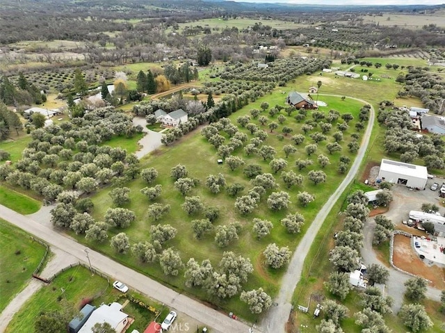 aerial view with a rural view