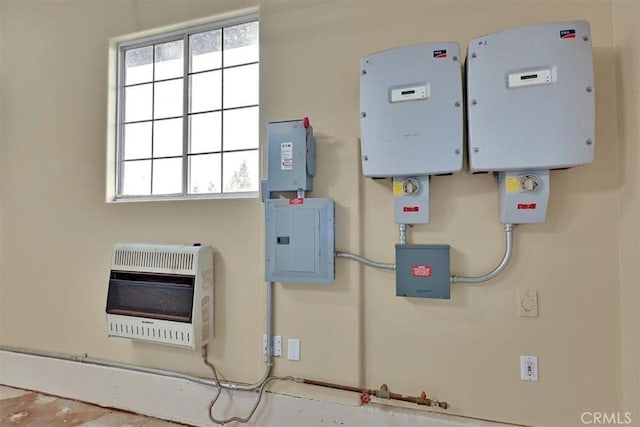 utilities featuring heating unit and electric panel