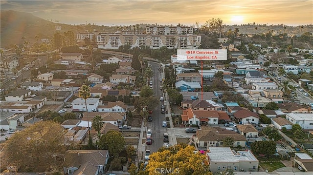 drone / aerial view with a residential view