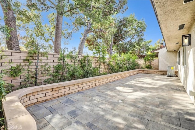 view of patio featuring a fenced backyard