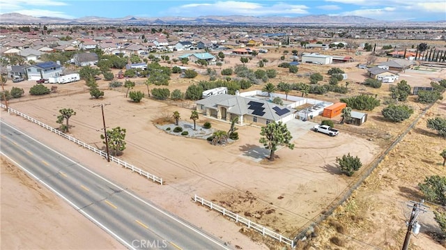 aerial view featuring a residential view and a mountain view