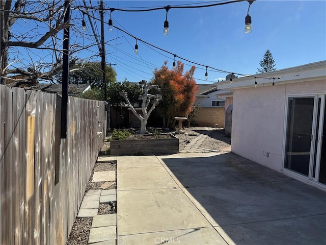 view of patio with a fenced backyard