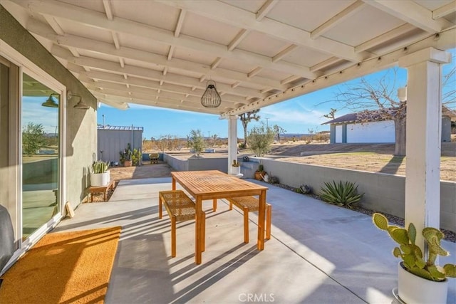 view of patio with outdoor dining space