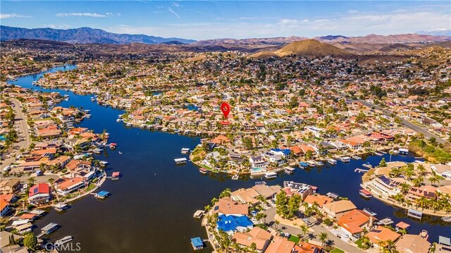 30220 Skippers Way Dr, Canyon Lake, CA 92587 - aerial view with a residential view and a water and mountain view