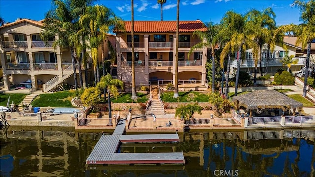 30220 Skippers Way Dr, Canyon Lake, CA 92587 - view of dock with a water view and a gazebo