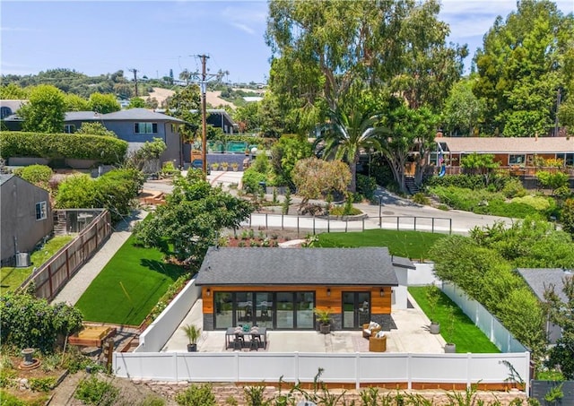 exterior space featuring a patio and a fenced backyard