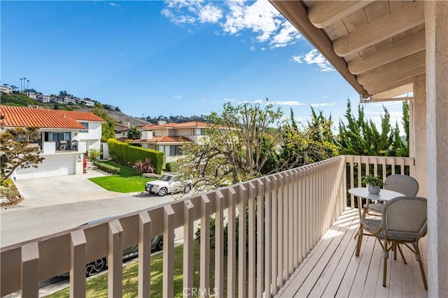 balcony with a residential view