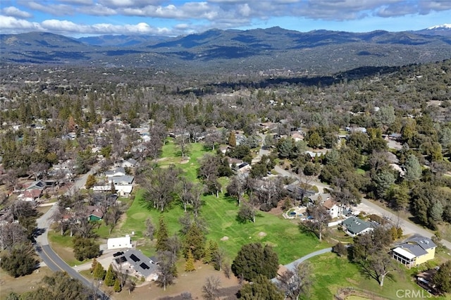 bird's eye view with a mountain view