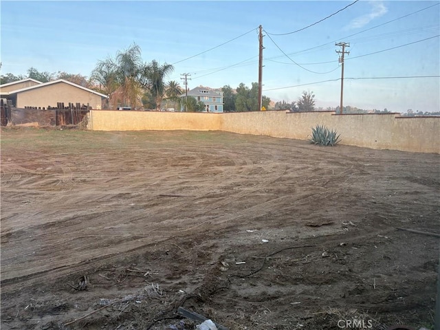 view of yard with fence