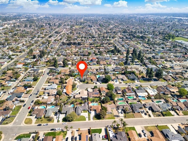 bird's eye view with a residential view