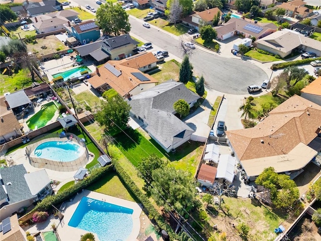 aerial view featuring a residential view