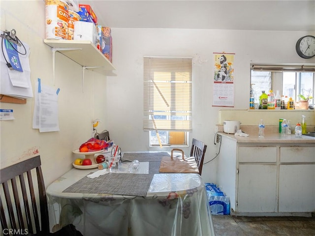 kitchen featuring light countertops