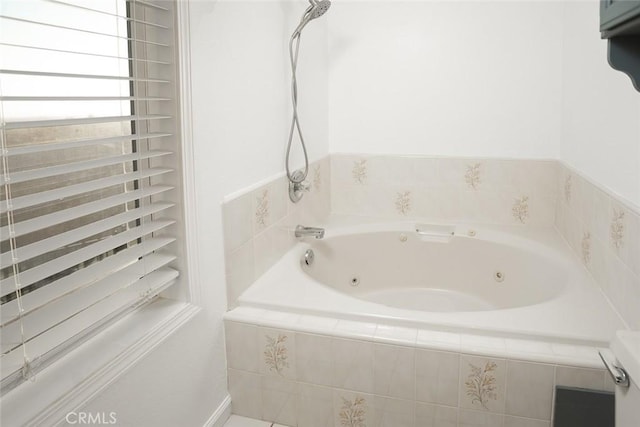 bathroom with a jetted tub