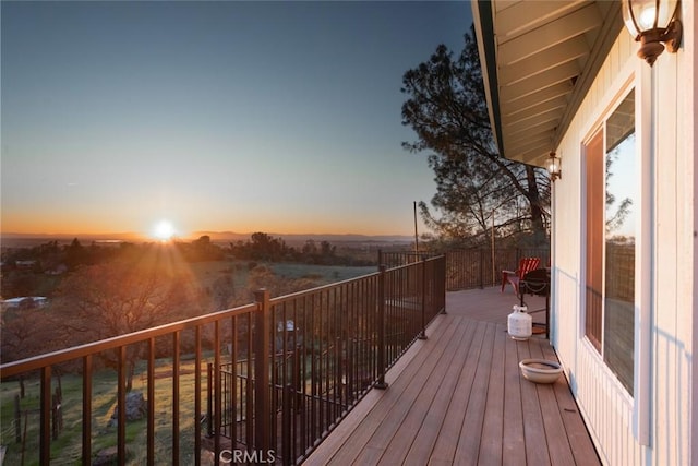 view of deck at dusk