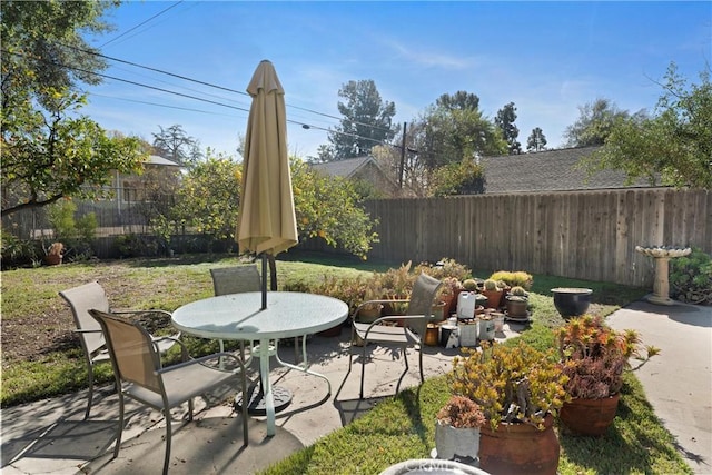 view of patio / terrace with a fenced backyard