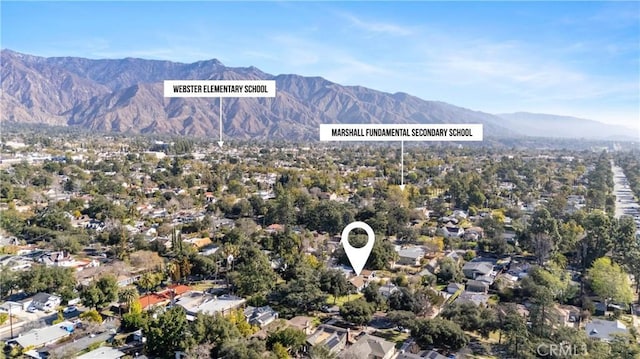 view of mountain feature featuring a residential view