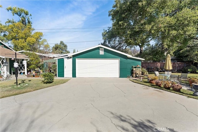 garage with driveway