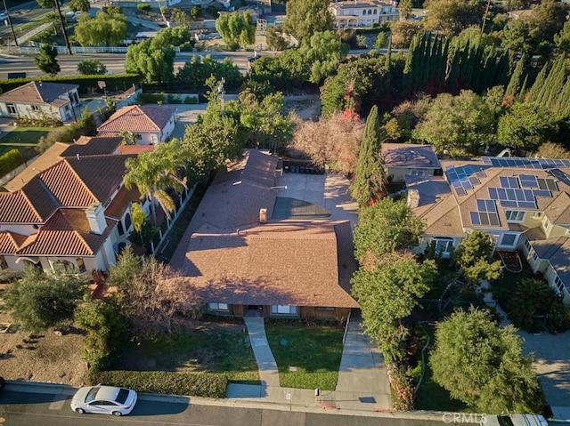 drone / aerial view with a residential view