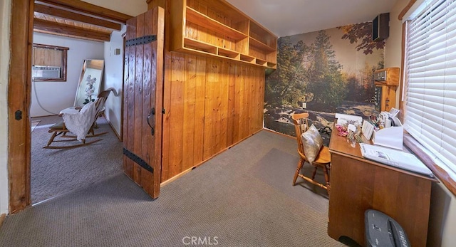 office area with carpet flooring