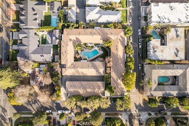 bird's eye view with a residential view