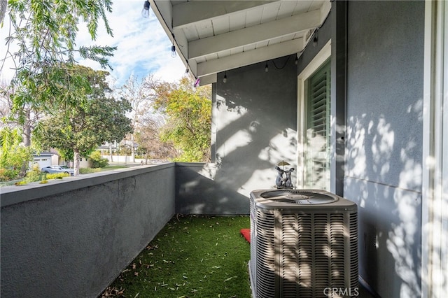 balcony with central AC unit