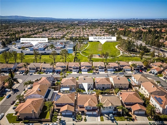 aerial view with a residential view