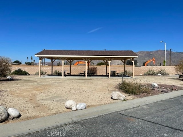 1357 Congress Way, San Jacinto, CA 92583 - view of yard featuring fence, a mountain view, and a gazebo