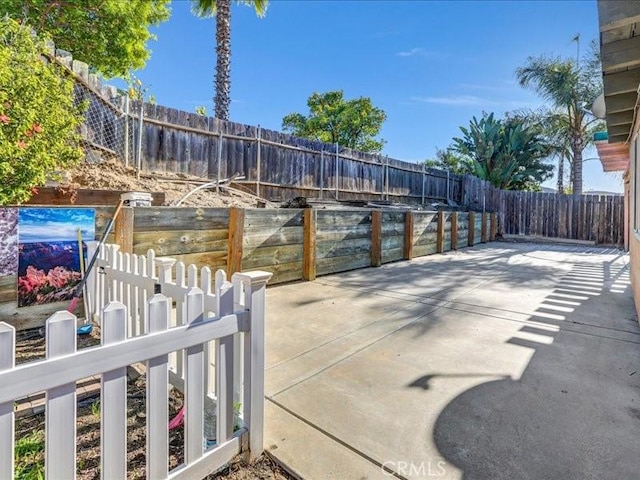 view of patio with a fenced backyard