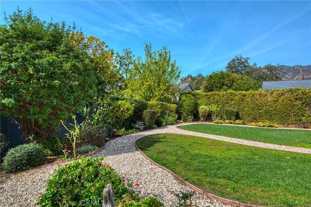 view of yard with fence