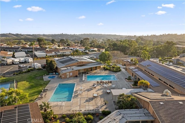 drone / aerial view featuring a residential view