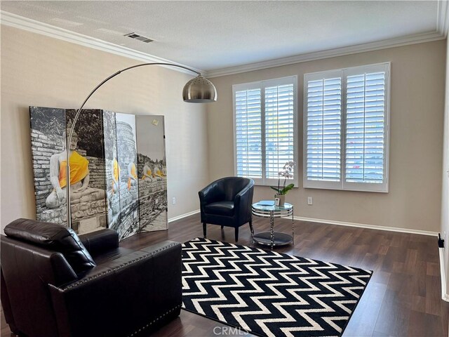 30659 Lajoe St, Menifee, CA 92584 - sitting room with ornamental molding, wood finished floors, and baseboards