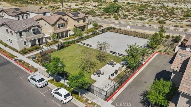 aerial view with a residential view