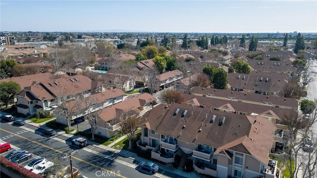 aerial view with a residential view