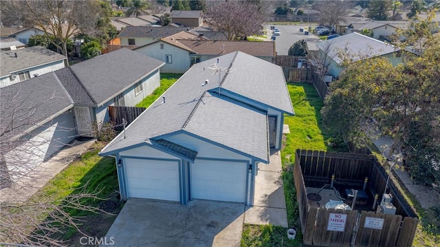 drone / aerial view with a residential view