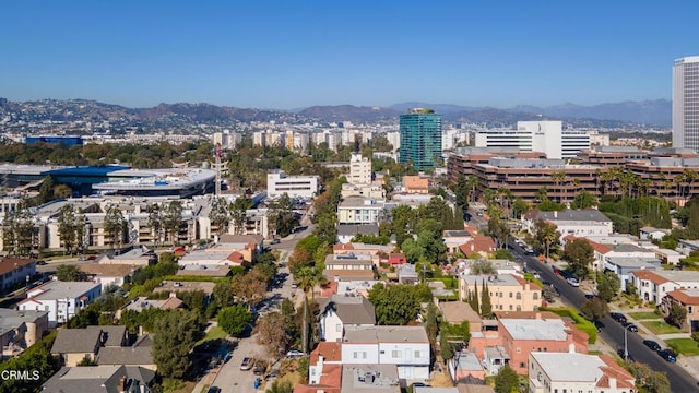 bird's eye view featuring a mountain view and a city view