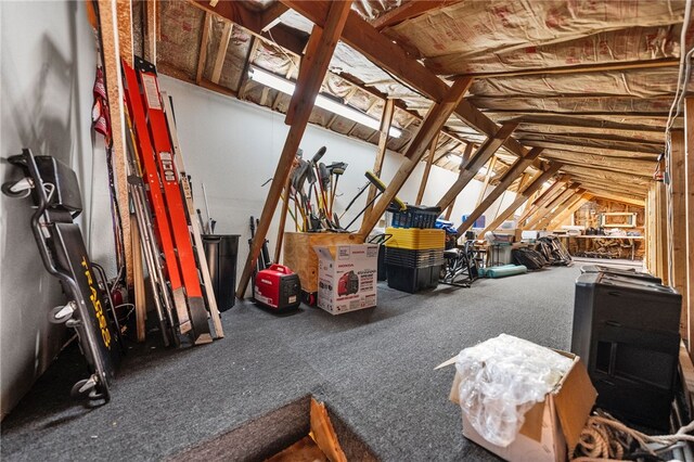 interior space with lofted ceiling