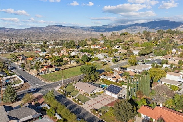 bird's eye view with a mountain view and a residential view