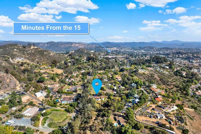 aerial view featuring a mountain view