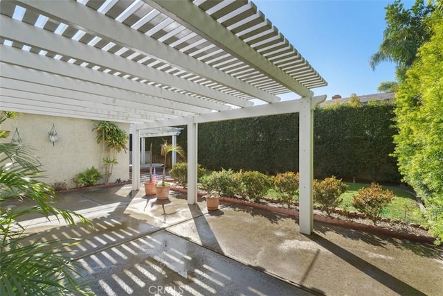 view of patio with a pergola