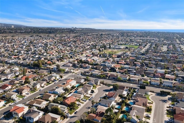 aerial view with a residential view