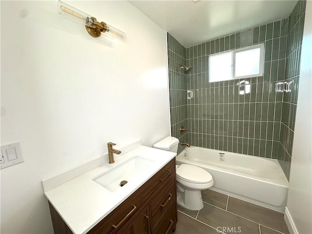 3659 W 110th St, Inglewood, CA 90303 - full bath featuring vanity, tile patterned flooring, and tub / shower combination